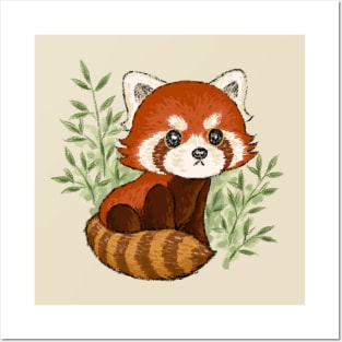 Red panda in nature Posters and Art